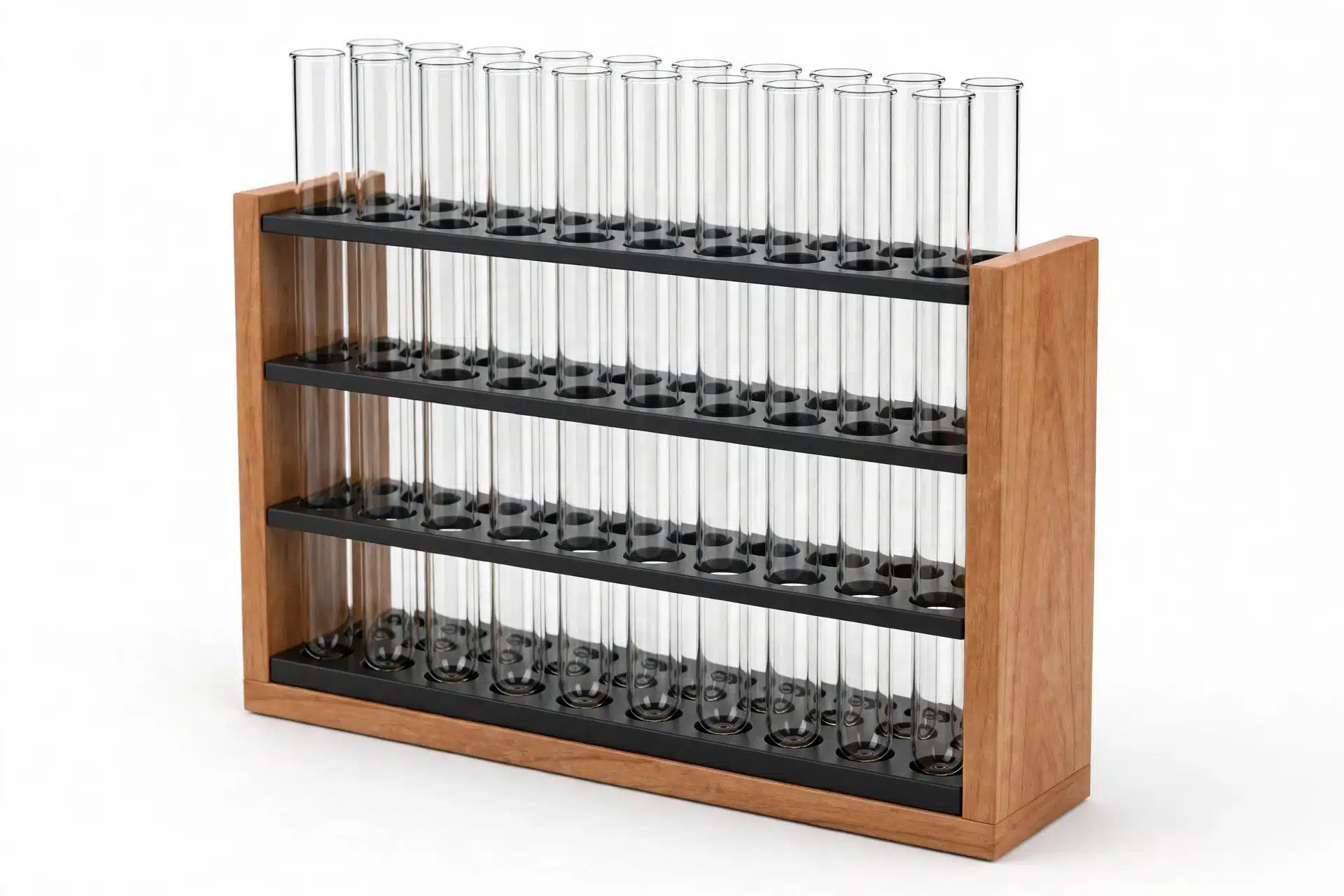 Test Tube Rack with 24 Tubes plastic/wood