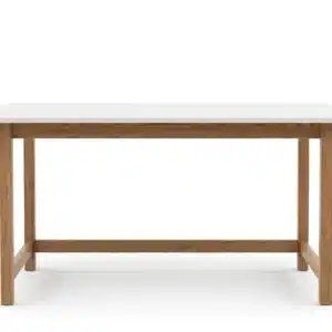 Single Workstation Desk 120 cm - white top, oak-style frame