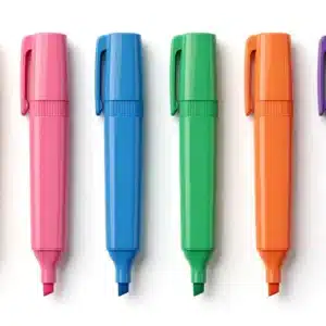 Highlighters, Pack of 6, assorted colours